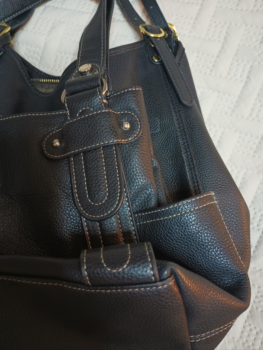 Tignanello Very Dark Brown Genuine Leather Satchel Bag - Picture 9 of 9